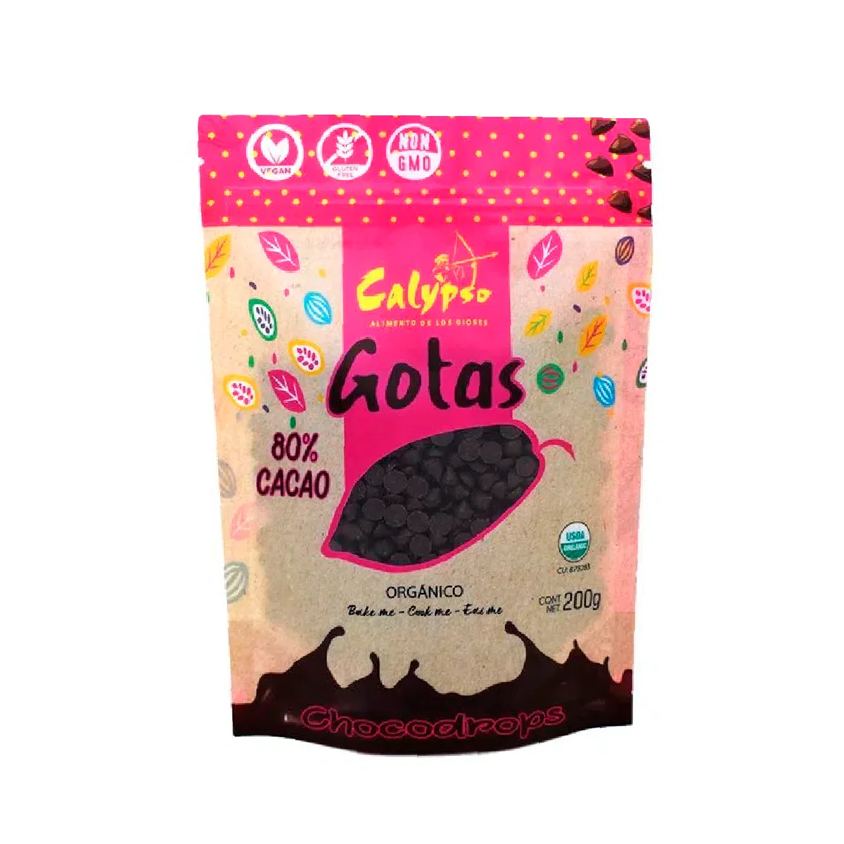 gotas de chocolate 80% bolsa 200gr calypso