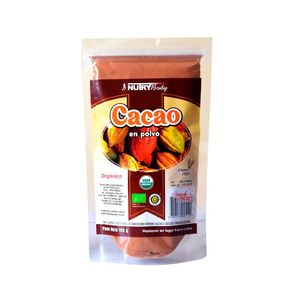 cacao en polvo 100gr nutry body