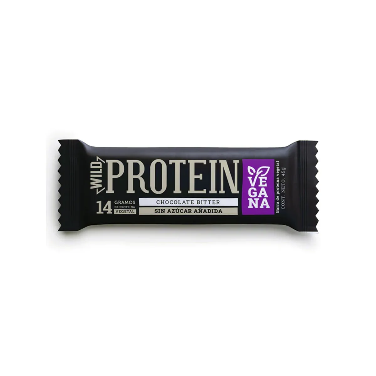 Barra de Proteina Vegana Choco Bitter 45gr Wild