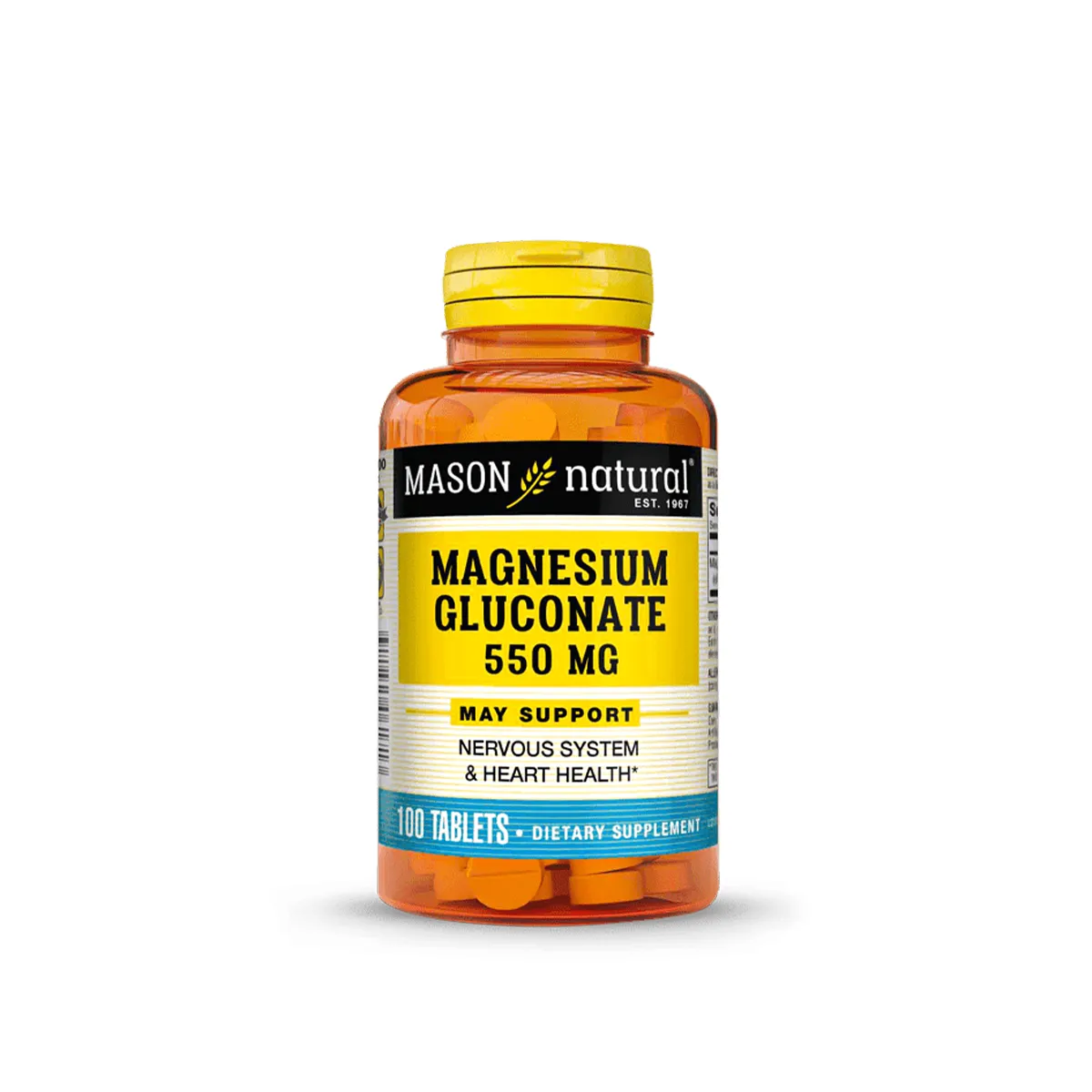 Magnesium Gluconate 550MG 100tabs Mason Natural
