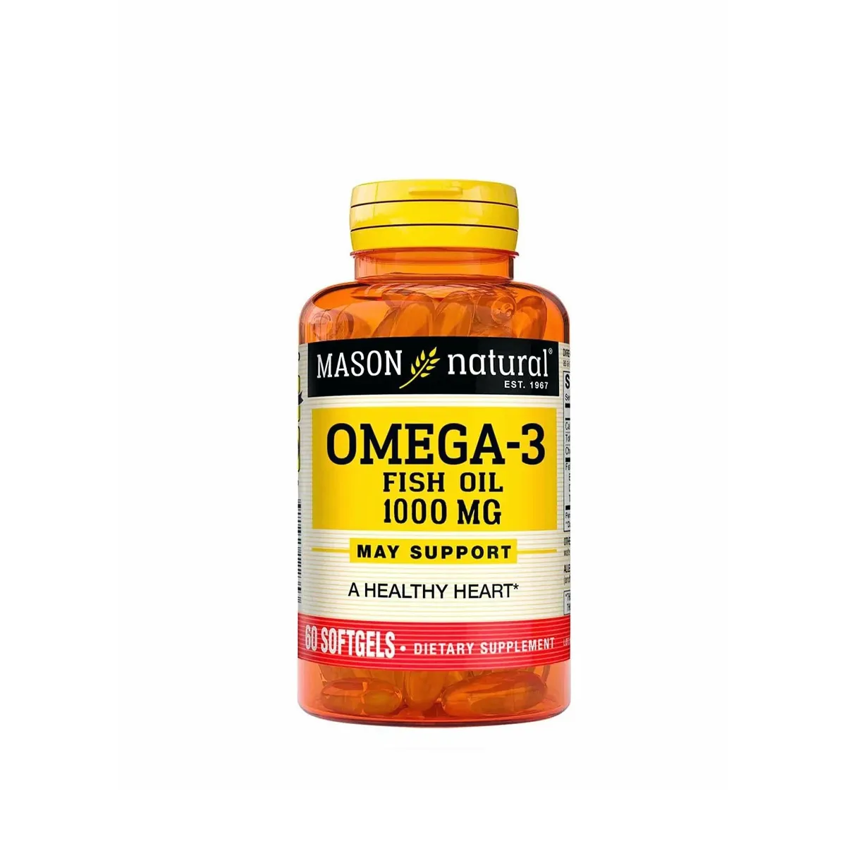 Omega 3 Fish Oil 1000mg 60caps Mason Natural