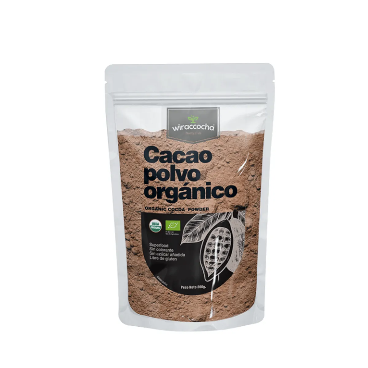 Polvo de cacao 200gr Wiracocha