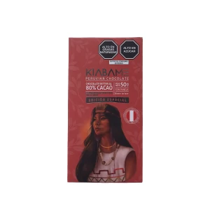 Chocolate Bitter 80% 50gr Kiabame - Imagen 1