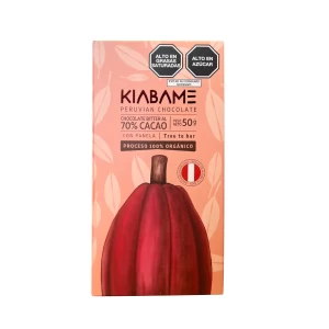 Chocolate Bitter 70% 50gr Kiabame - Imagen 1