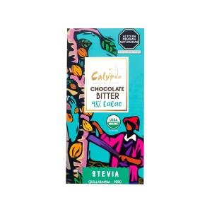 Chocolate Bitter 98% C/Stevia 50gr Calypso