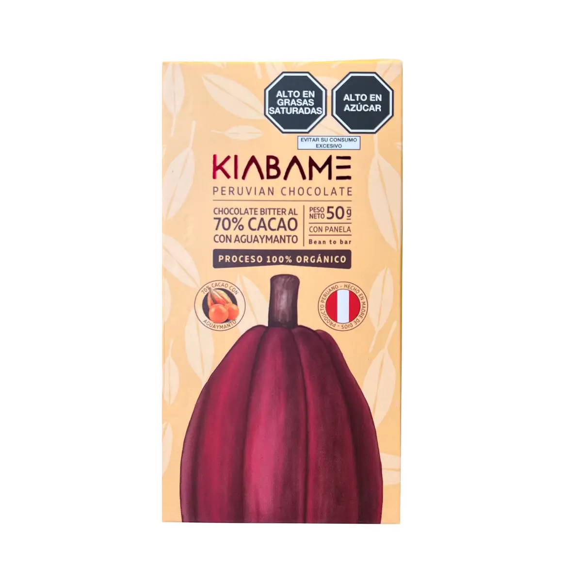 Chocolate Bitter 70% C/Aguaymanto 50gr Kiabame