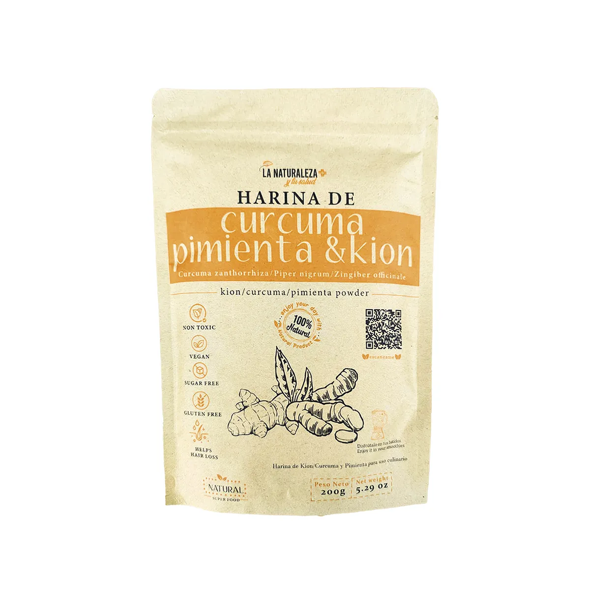 Harina de Kion Cúrcuma y Pimienta bolsa 200gr La Naturaleza