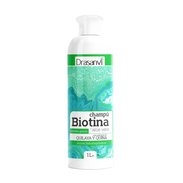 Champu con Biotina y Aloe Vera Cabello Graso 1L Drasanvi