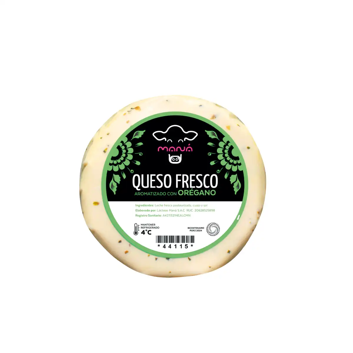 Queso Fresco C/Oregano 500gr Mana