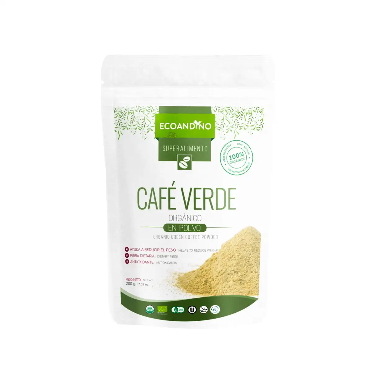 Cafe Verde en Polvo 200gr Ecoandino