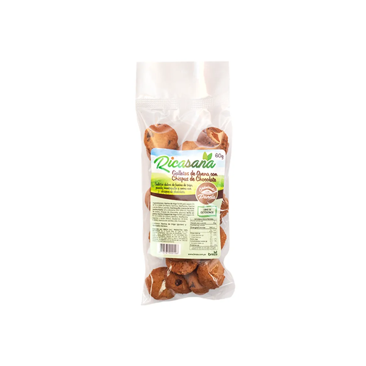 Galletas de Avena C/Chocochips 60gr Ricasana