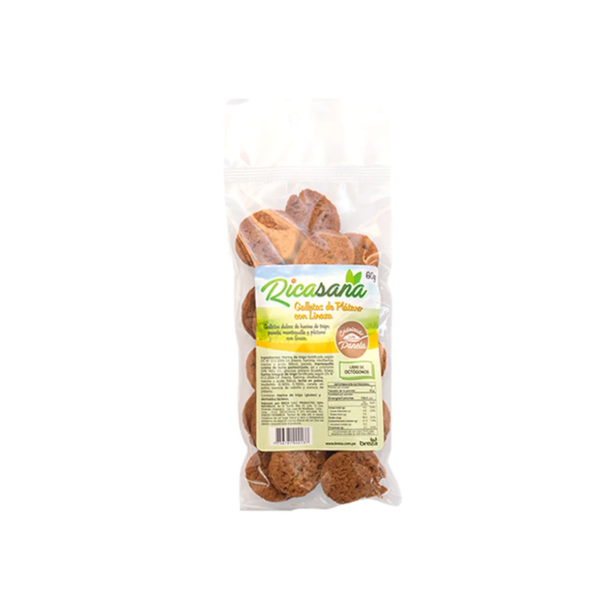 Galletas de Platano C/Linaza 60gr Ricasana