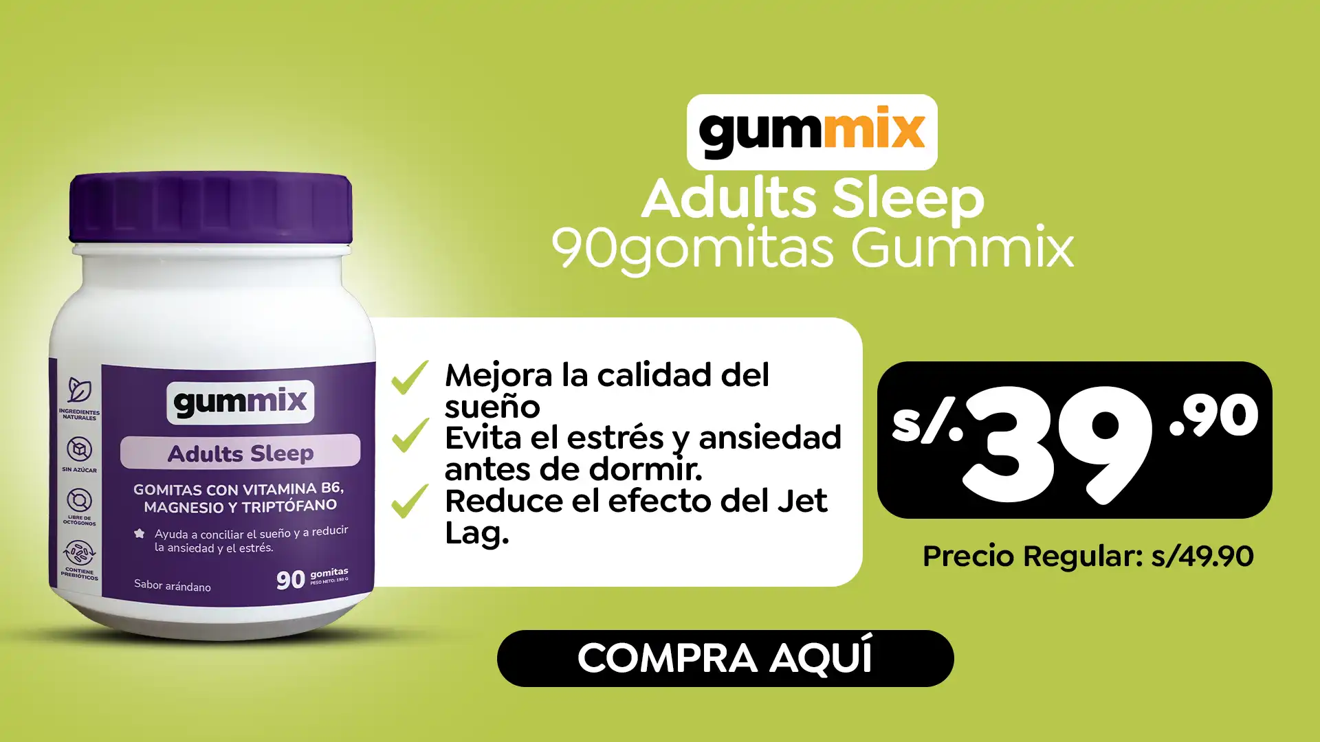 90gomitas Gummix adult sleep