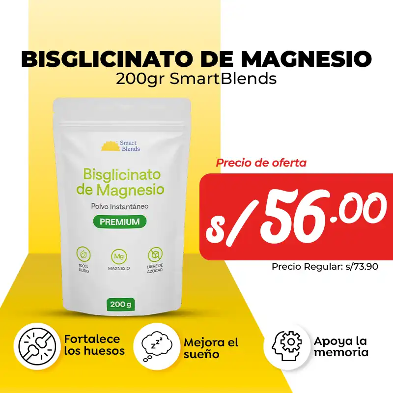 Bisglicinato de Magnesio 200gr Smartblends beneficios