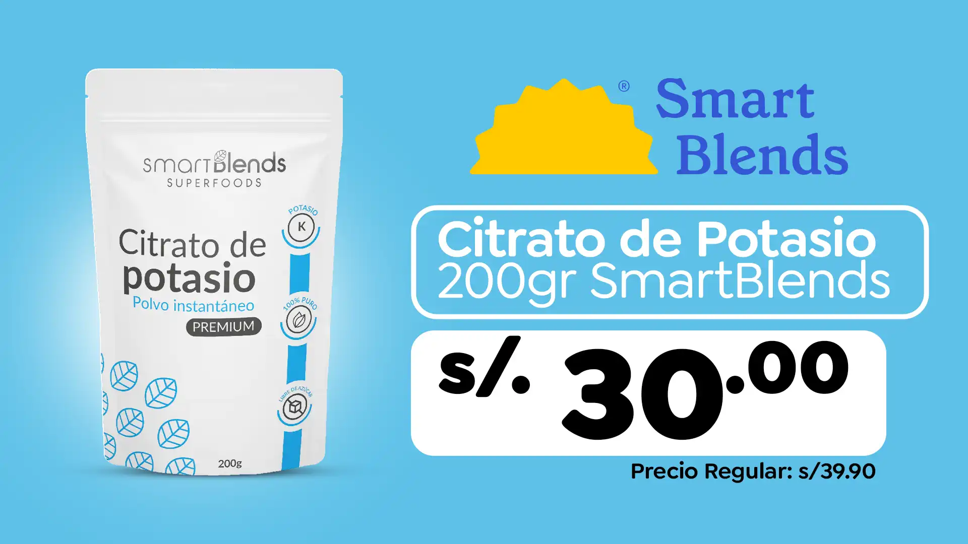 Citrato de potasio 200gr SmartBlends
