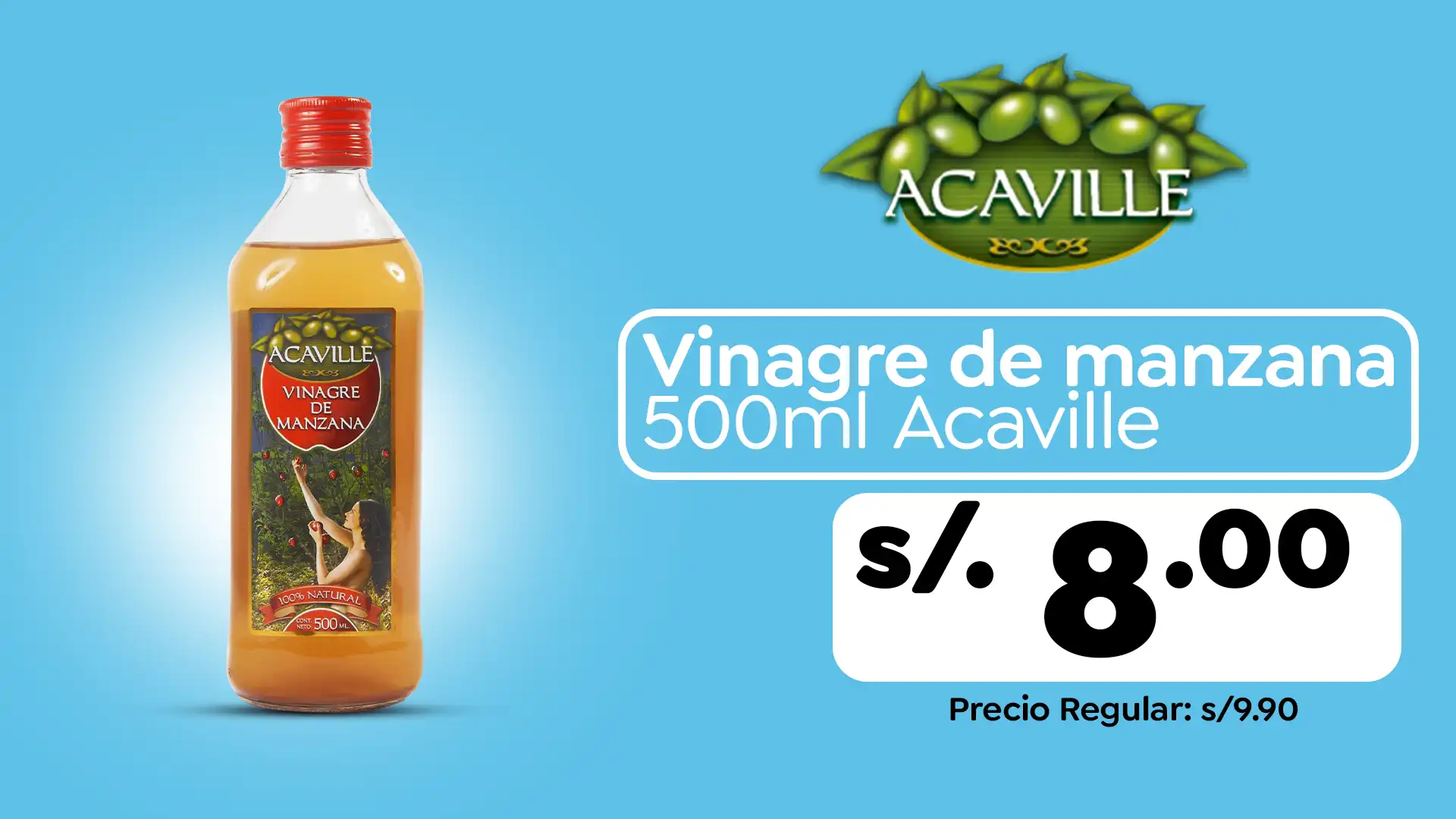Vinagre de manzana 500ml Acaville copia