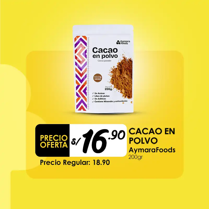 lado a cacao en polvo aymaraf oods