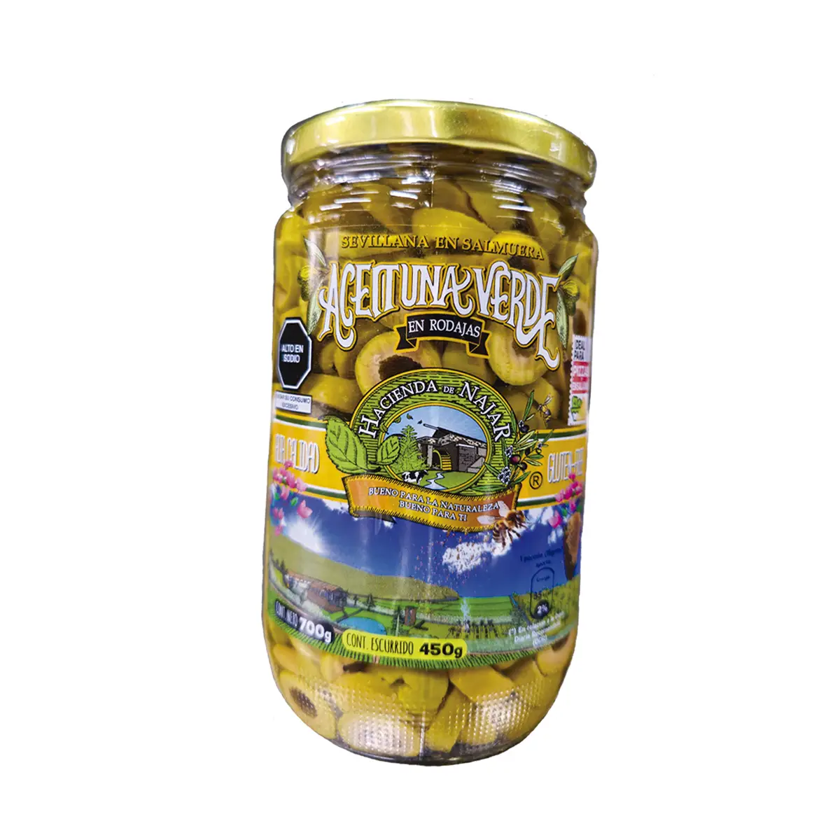 Aceituna Verde Rodajas 450gr HaciendaNajar