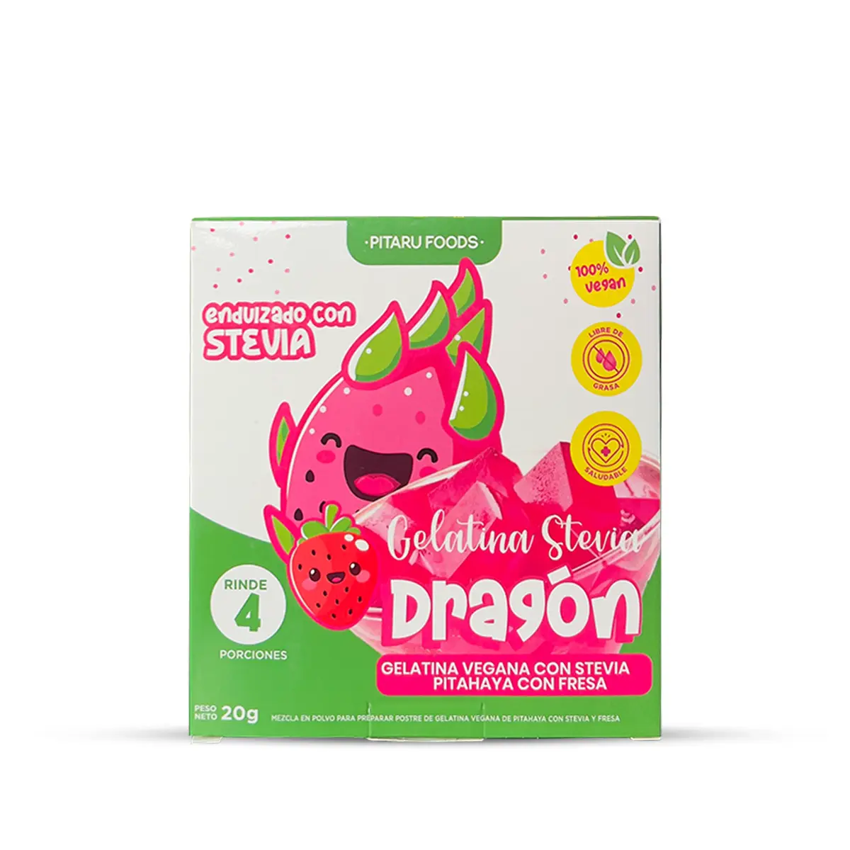 Gelatina de Pitahaya Cero Azúcar 20gr PitaruFoods