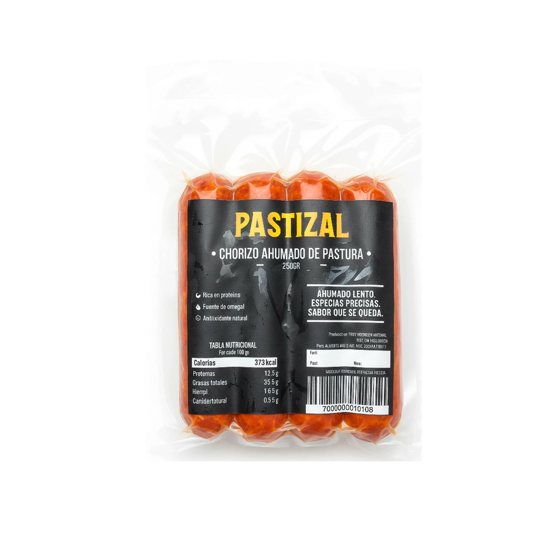 Chorizo ahumado de pastura 250gr Pastizal